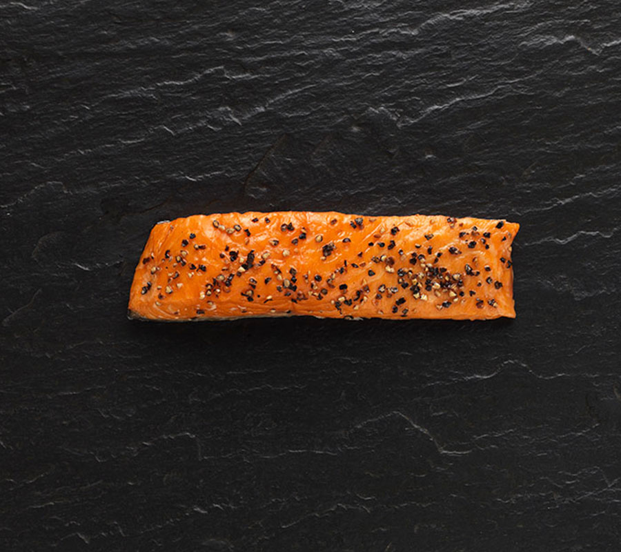 Pepper-crusted hot-smoked salmon speciality